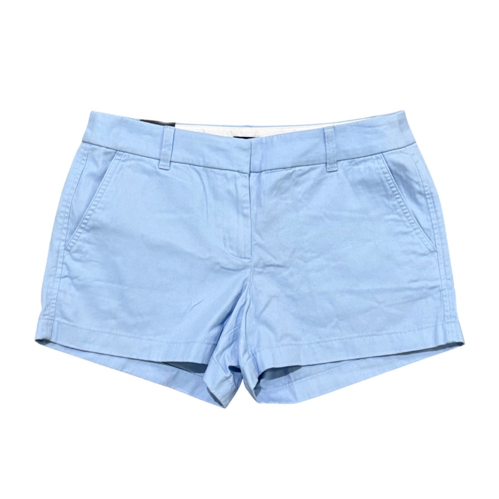 J.Crew Womens 3.5" Chino Shorts Light Blue Size 8 Classic New NWT